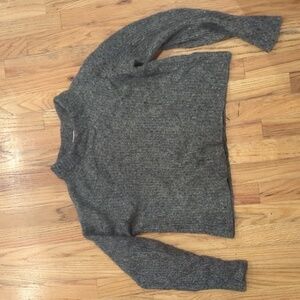 Everlane Oversized Alpaca Crew in Charcoal Twist, size S